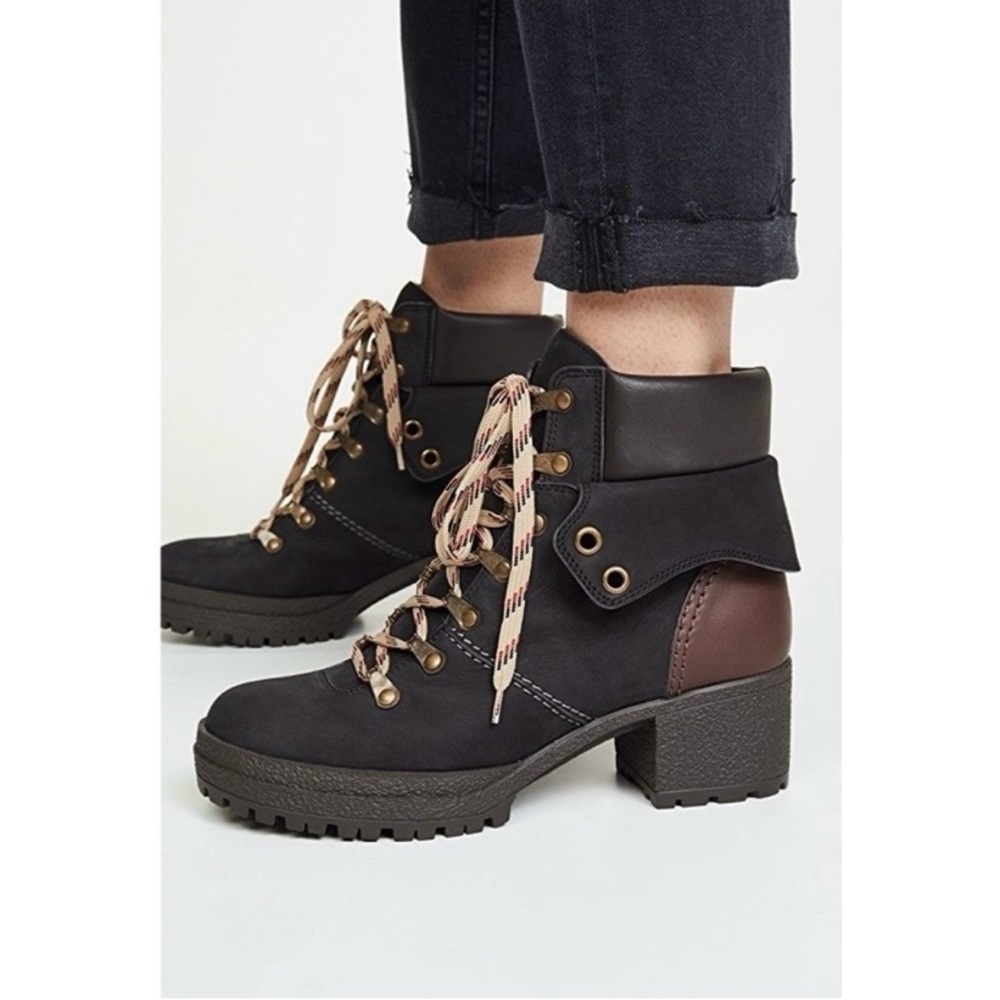 NWB See by Chloe Eileen Mid Heel 40mm Boots Leather Nero